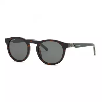Philipp Plein Sport vyriški akiniai nuo saulės SSP035-520722, juodas acetatinis rėmelis, pilki lęšiai, 52 mm