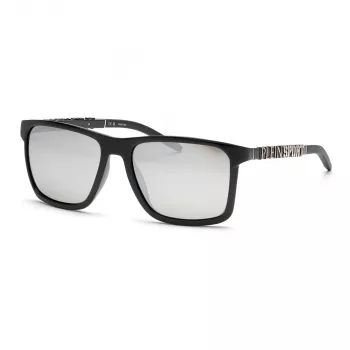 PHILIPP PLEIN SPORT SSP013-58Z42Z Vyriški Akiniai nuo Saulės – Juodas Acetato Rėmas, Pilki Polikarbonato Lęšiai, 58/17/145 mm