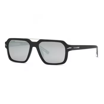 Philipp Plein Sport SSP036-577EPP Vyriški stačiakampiai akiniai nuo saulės Juodi/Pilki 57mm