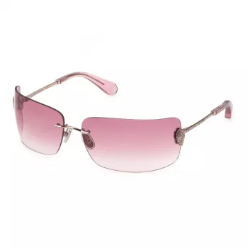 Philipp Plein SPP027V950A39 Moteriški kvadratiniai akiniai nuo saulės – juodas acetatinis rėmelis, pilki lęšiai, 95 mm