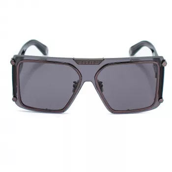 Philipp Plein SPP096M990I86 Vyriški Aviatoriaus Stiliaus Akiniai nuo Saulės, Metalinis Rėmelis, Juodi, Pilki Gradientiniai Lęšiai, UV400, 99 mm