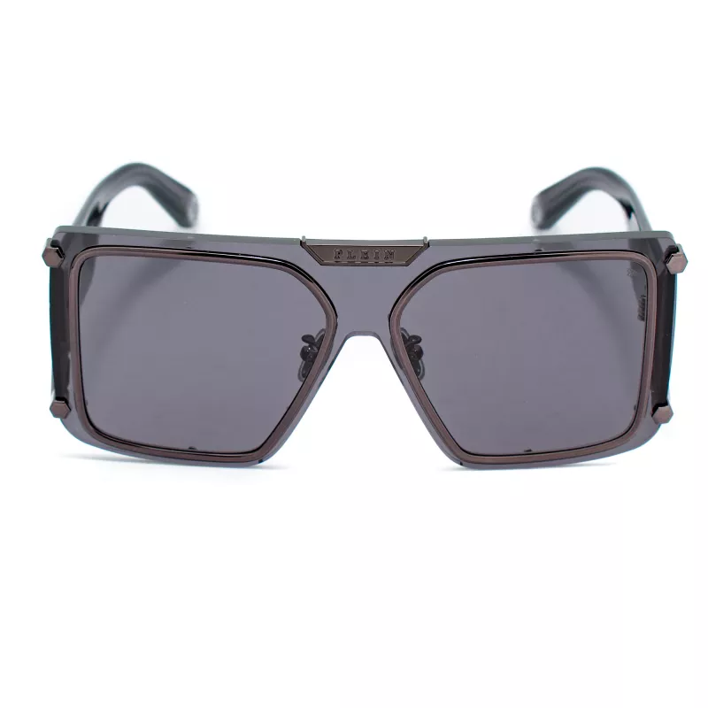 Philipp Plein SPP096M990I86 Vyriški Aviatoriaus Stiliaus Akiniai nuo Saulės, Metalinis Rėmelis, Juodi, Pilki Gradientiniai Lęšiai, UV400, 99 mm