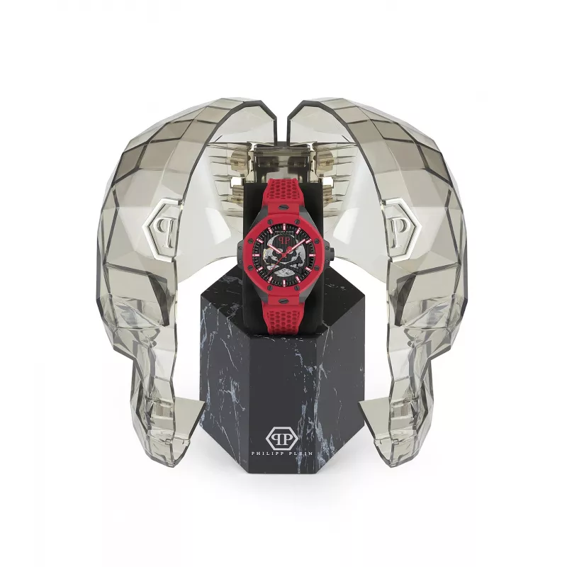 Philipp Plein The $kull King vyrų kvarcinis laikrodis PWPFA0524 44 mm juodas silikonas