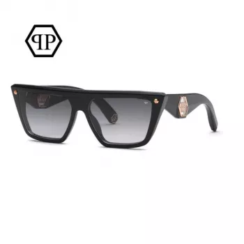 Philipp Plein Moteriški katinėlio formos akiniai nuo saulės SPP172S530700 juodi pilkas gradientas 53 mm