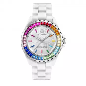 Philipp Plein Moteriškas PWPPA0124 The Skeleton Laikrodis 38mm Rožinio Aukso PVD Nerūdijančio Plieno Korpusas Juodas Silikoninis Dirželis