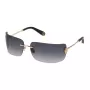 Philipp Plein Moteriški Akiniai nuo Saulės SPP027S950300 - Oversized Square Shield, Juodas Acetato Rėmelis, Pilki Gradientiniai Lęšiai, UV400 apsauga