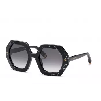 PHILIPP PLEIN moteriški akiniai nuo saulės SPP039M530869 – juodas rėmelis, pilki lęšiai, 53 mm