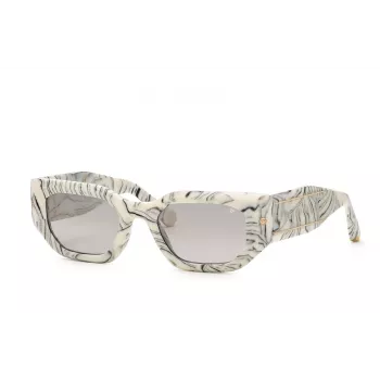 Philipp Plein Moteriški Akiniai nuo Saulės SPP066M5109YL – Juodas/auksinis rėmelis, pilki lęšiai, 51/21/135 mm