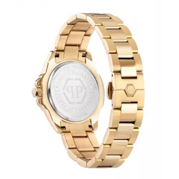 Philipp Plein Women's The $kull Quartz Watch 38mm Stainless Steel Black Dial Silicone Strap PWOFA0725