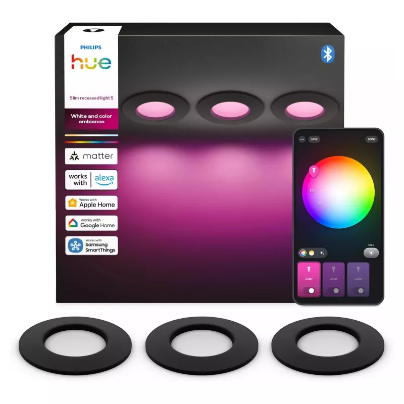 Philips Hue White & Color Ambiance Slim Recessed Light S x3 – juoda