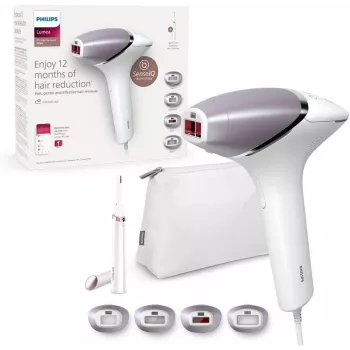 Philips Lumea IPL Prestige Series 8000 BRI949/00 Šalinimo prietaisas su tiksliuoju trimeriu (balta/šviesiai violetinė)