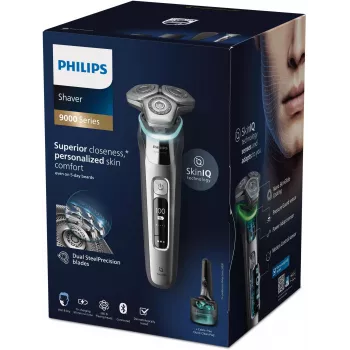 Philips S9975/55 SkinIQ elektrinis skustuvas – 360-D lankstomos galvutės, 60 min veikimo, chromuotas