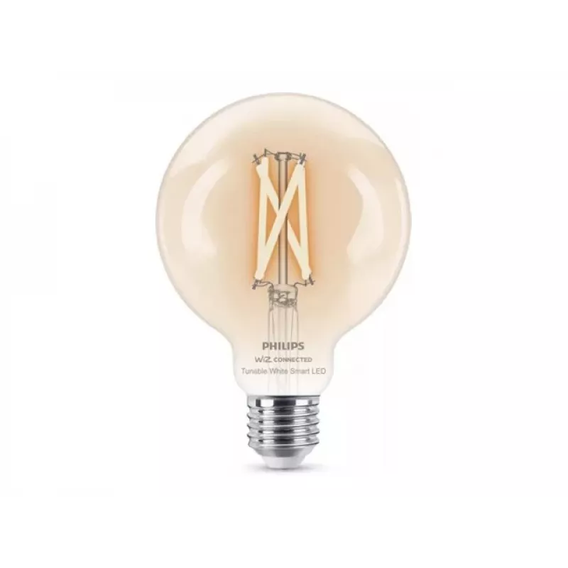 Philips Smart Wi-Fi G95 E27 LED lemputė, reguliuojama balta 2700-6500K, 60W atitikmuo, skaidri | Kur.lt