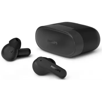 PHILIPS belaidės ausinės TAT2000BK/00 True Wireless In-Ear Bluetooth 5.0 su įkrovimo dėklu, IPX4 apsauga nuo purslų ir prakaito, įmontuotu mikrofonu, juodos