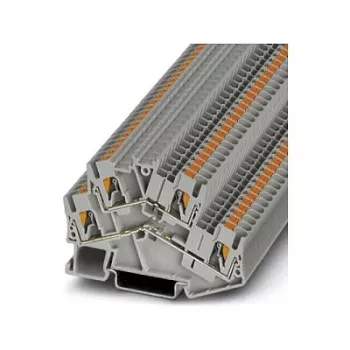 Phoenix 3209604 PTTBS 2.5 dviejų lygių praėjimo gnybtų blokas, push-in jungtis, pilkas | Kur.lt