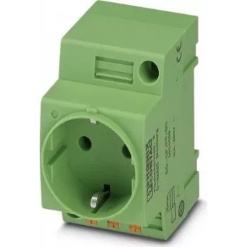 Phoenix Contact EO-CF/PT/GN valdymo spintos kištukinis lizdas, F tipo Schuko, Push-in, žalias, 250V/16A, IP20, 804039
