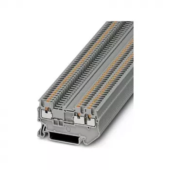 Phoenix Contact PT 1,5/S-TWIN Push-in dviejų lygių gnybtų blokas, pilkas, 1,5 mm², 500 V, 17,5 A, DIN bėgeliui