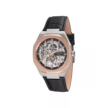 Pierre Cardin vyriškas kvarcinis analoginis laikrodis CF.1002.LB.2 42mm plieninis korpusas juodas ciferblatas odinis dirželis