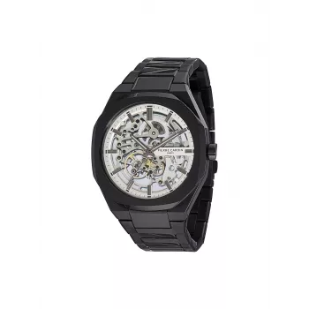 Pierre Cardin vyriškas kvarcinis analoginis laikrodis CF.1002.MB 42mm juodas nerūdijančio plieno Milanezės tinklelio apyrankė