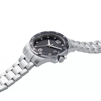 Pierre Cardin vyriškas analoginis laikrodis CNI.0026, 40 mm nerūdijančio plieno korpusas, juodas odinis dirželis