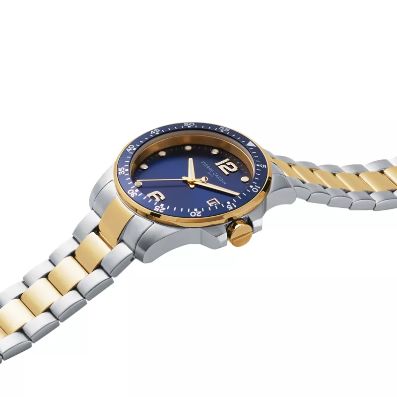 Pierre Cardin vyrų kvarcinis laikrodis CNI.0031, 40 mm nerūdijančio plieno korpusas, juodas ciferblatas, odinė apyrankė