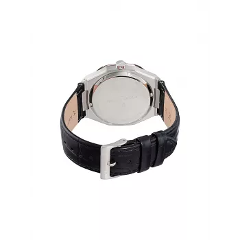 Pierre Cardin vyriškas laikrodis CF.1000.LB.1 42mm nerūdijantis plienas kvarcinis analoginis juodas ciferblatas odinis dirželis
