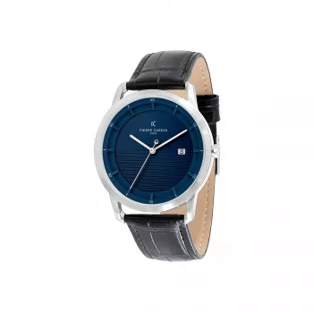 Pierre Cardin vyriškas laikrodis CLC.6004 43mm nerūdijantis plienas oda juodas ciferblatas