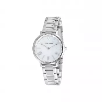 Pierre Cardin moteriškas laikrodis CBC.5002 32mm nerūdijančio plieno korpusas baltas ciferblatas juodas odinis dirželis