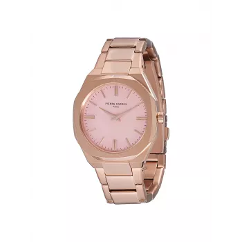 Pierre Cardin Moteriškas Kvarcinis Analoginis Laikrodis CF.1008.MR 32mm Rožinio Aukso Spalvos Nerūdijančio Plieno Tinklelis