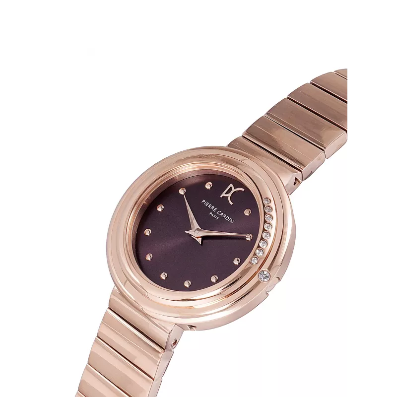 Pierre Cardin moteriškas kvarcinis analoginis laikrodis CF.1010.MR 32mm sidabrinis ciferblatas juodas odinis apyrankė
