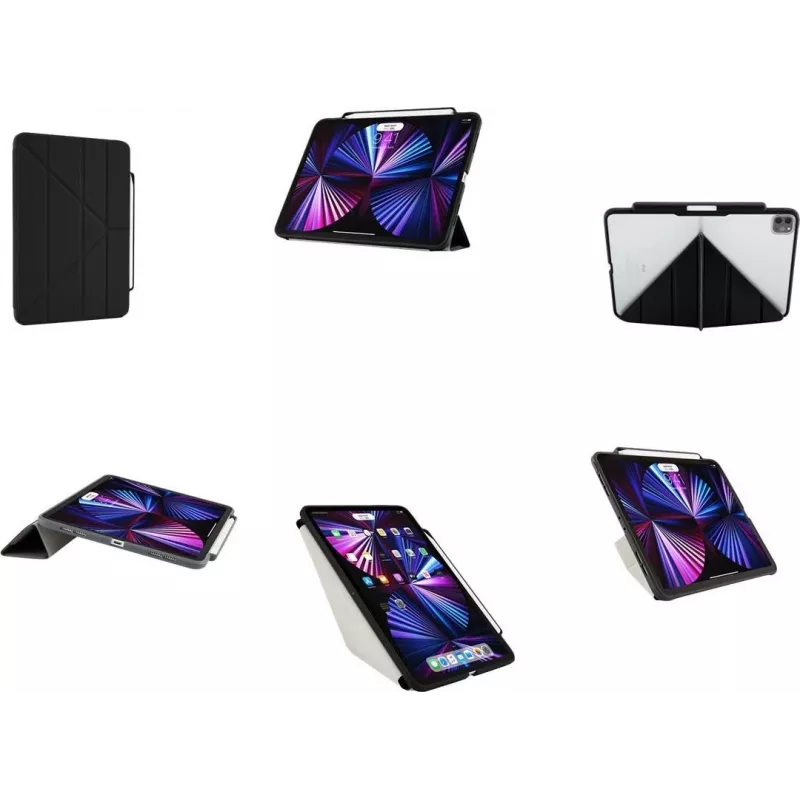 Pipetto Origami No3 Pencil Case, skirta iPad Pro 11 (1st/2nd/3rd/4th Gen), juoda