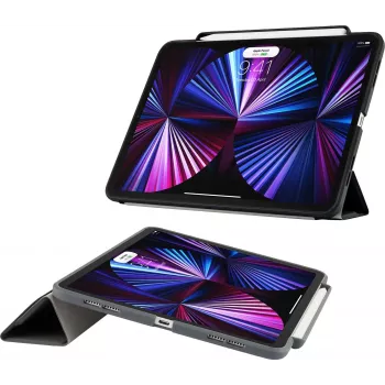 Pipetto Origami No3 Pencil Case, skirta iPad Pro 11 (1st/2nd/3rd/4th Gen), juoda