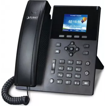 PLANET VIP-1260PT aukštos raiškos spalvotas PoE IP telefonas su 3MP kamera, 6 eilučių LCD, juodas