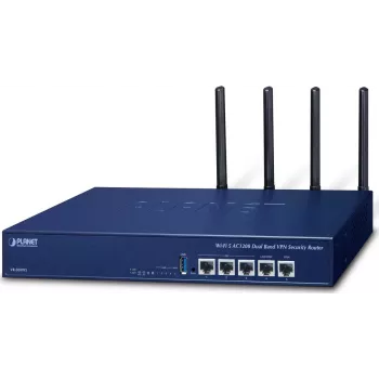 PLANET VR-300W5 Enterprise Wi-Fi 5 AC1200 Dual-Band VPN Security Router su SD-WAN, ugniasiene, VLAN, QoS, HA ir AP valdikliu