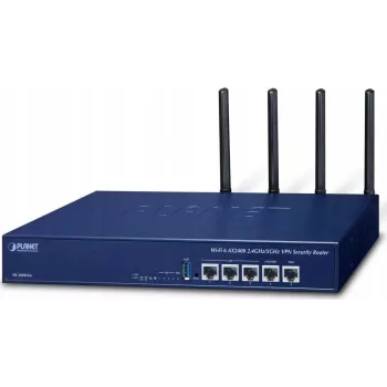 PLANET VR-300W6A Enterprise Wi-Fi 6 AX3000 Dual-Band Gigabit maršrutizatorius su VPN, VLAN, QoS, HA, AP valdikliu, 2x WAN SD-WAN, 3x LAN