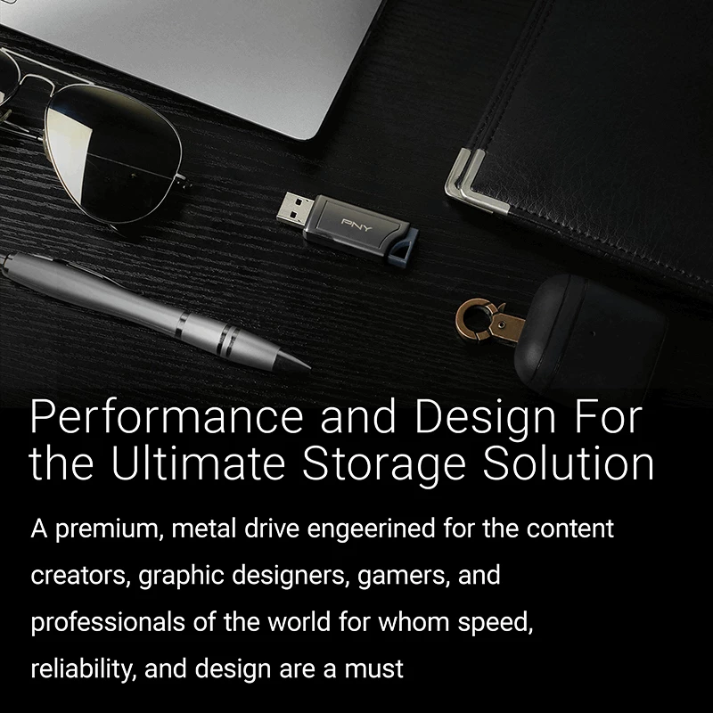 PNY PRO Elite V2 256 GB USB 3.2 Gen 2 Type-A Capless Black Flash Drive