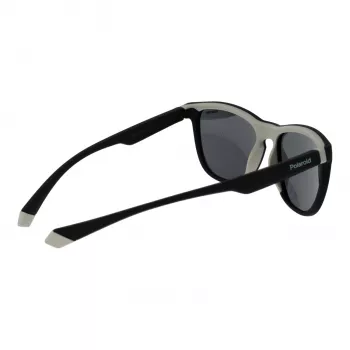 Polaroid PLD2133S08AM9 Unisex stačiakampiai akiniai nuo saulės – juodas rėmelis, pilki poliarizuoti lęšiai, 56 mm