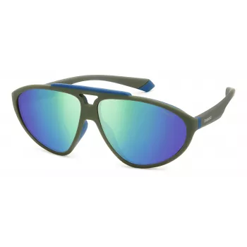POLAROID PLD2151/S Unisex akiniai su Havana rėmeliu ir žaliais poliarizuotais lęšiais 62 mm
