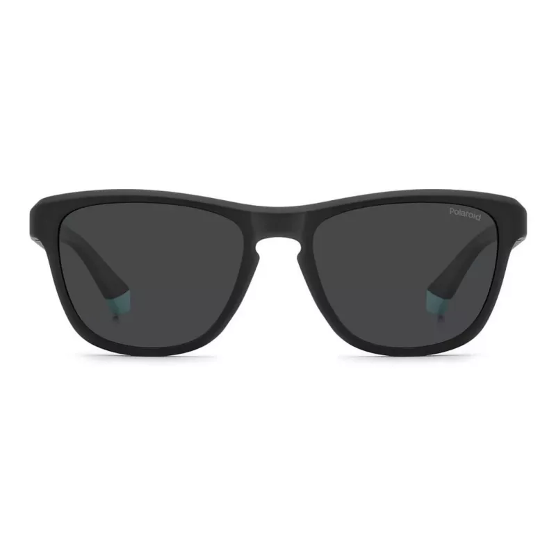 POLAROID PLD2168S003 Vyriški stačiakampiai akiniai nuo saulės – Matinis juodas rėmelis, pilki poliarizuoti lęšiai, 54 mm