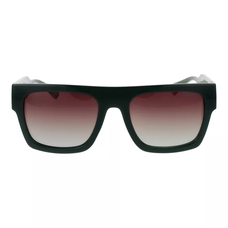 Polaroid PLD6224SX541E Unisex stačiakampiai akiniai nuo saulės – pilki lęšiai, juodai/pilkas rėmelis
