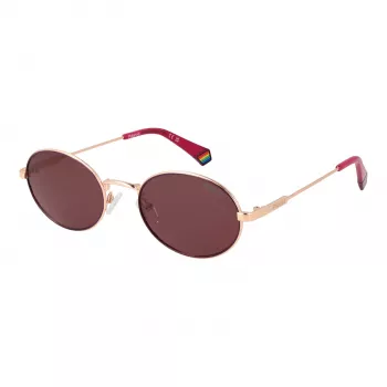 Polaroid PLD6228SX53LT Unisex stačiakampiai akiniai nuo saulės – Havana rėmelis, rudi poliarizuoti lęšiai – 53 mm