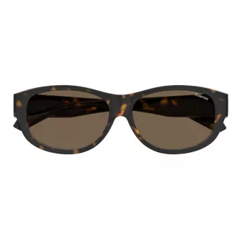 Polaroid PLD9020S086 Unisex Akiniai Havana Square Plastic Frame Brown Polarized Lens