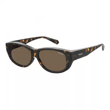 Polaroid PLD9020S086 Unisex Akiniai Havana Square Plastic Frame Brown Polarized Lens