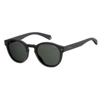 POLAROID Unisex PLD6042S807M9 Akiniai - Kvadratinis pilno rėmo plastikinis rėmas su poliarizuotais pilkais lęšiais - UV400 apsauga - 49 mm lęšio plotis