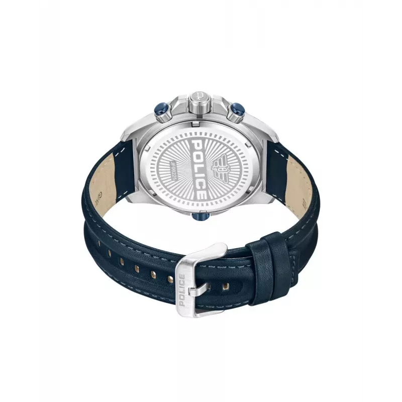 POLICE PEWJF0022503 Vyriškas kvarcinis analoginis laikrodis 46mm, nerūdijantis plienas, juodas odinis dirželis | Kur.lt