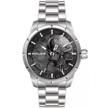 POLICE Vyriškas chronografinis laikrodis PL15715JS-78M, 46 mm, ginklų metalo ciferblatas, plieninė tinklelio apyrankė