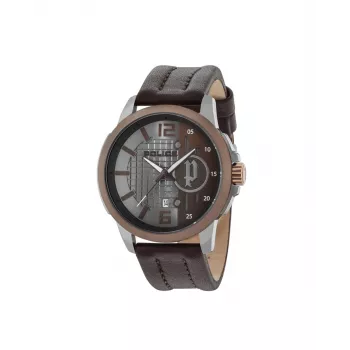 Vyriškas laikrodis Police R1451291003 – analoginis kvarcinis, 48 mm mėlynas ciferblatas, ruda odinė juosta