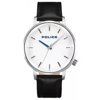 Vyriškas rankinis laikrodis Police PL.15923JS-04 42mm, nerūdijančio plieno korpusas, mėlynas ciferblatas, ruda odinis dirželis