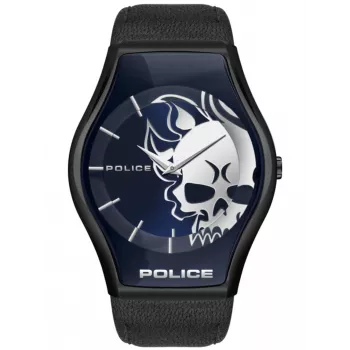 Vyriškas laikrodis Police PL16114JSU03 – 45 mm mėlynas ciferblatas, odinis dirželis