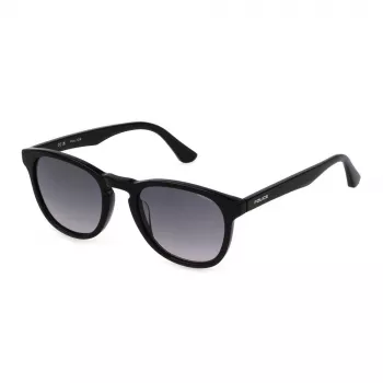 POLICE vyriški akiniai nuo saulės SPLN85-520700 Havana acetatinis kvadratinis rėmelis rudi lęšiai 55mm